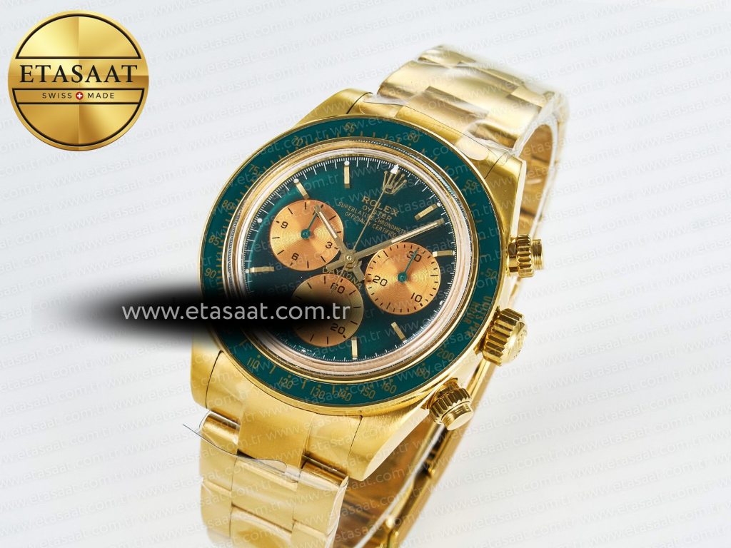 daytona yg adgf best edition green yg dial on yg bracelet a77501