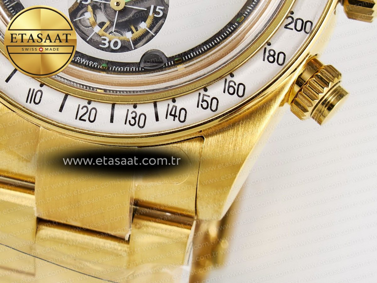 Rolex Daytona YG ADGF Best Edition YG/White Dial on YG Bracelet A7750 - Görsel 14