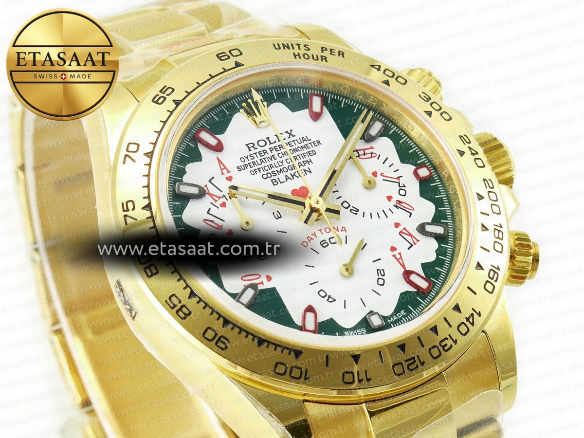 Rolex Daytona YG Noob Best Edition Green/White Dial on YG Oyster Bracelet SA4130 - Görsel 5