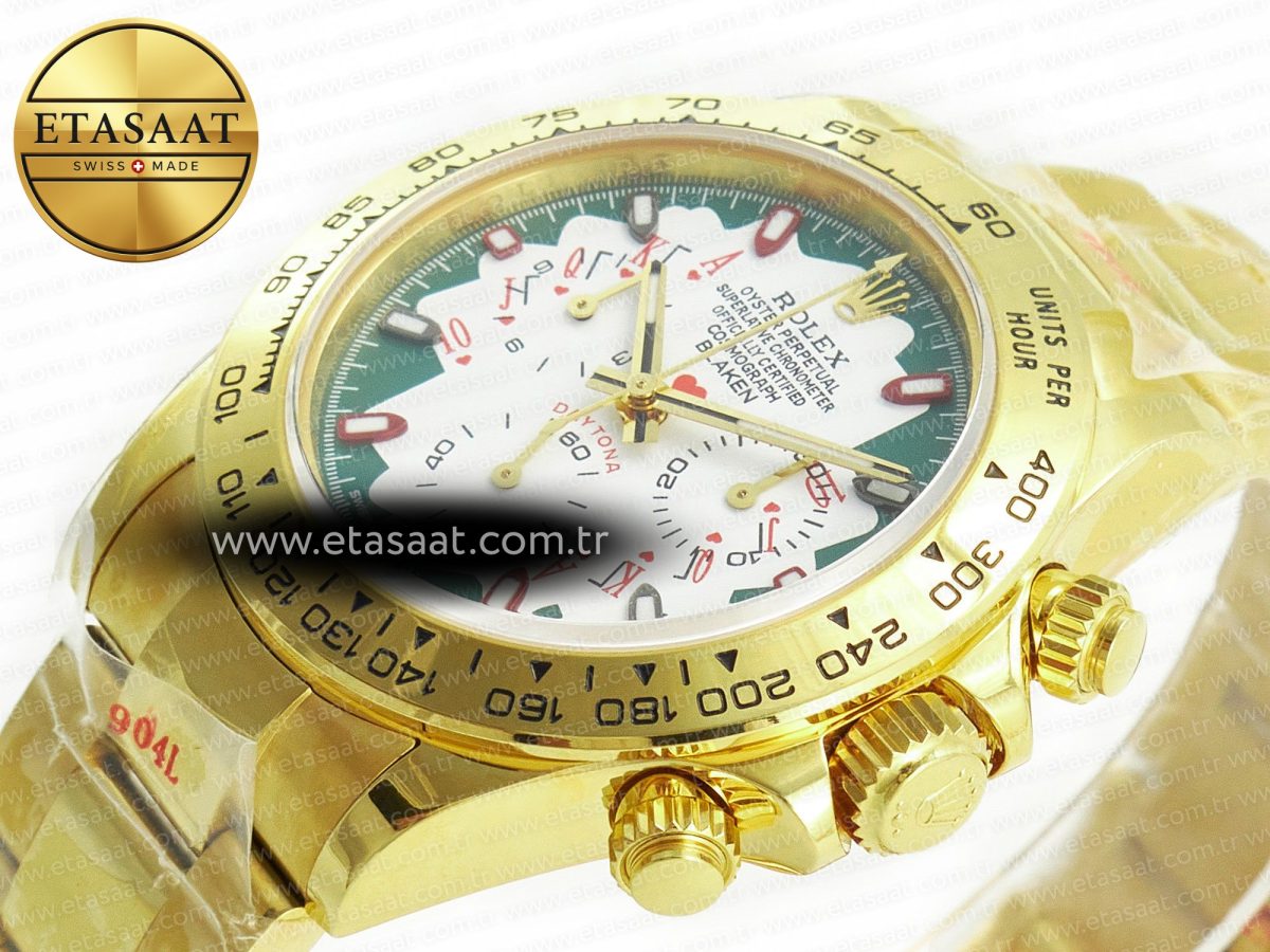 Rolex Daytona YG Noob Best Edition Green/White Dial on YG Oyster Bracelet SA4130 - Görsel 6