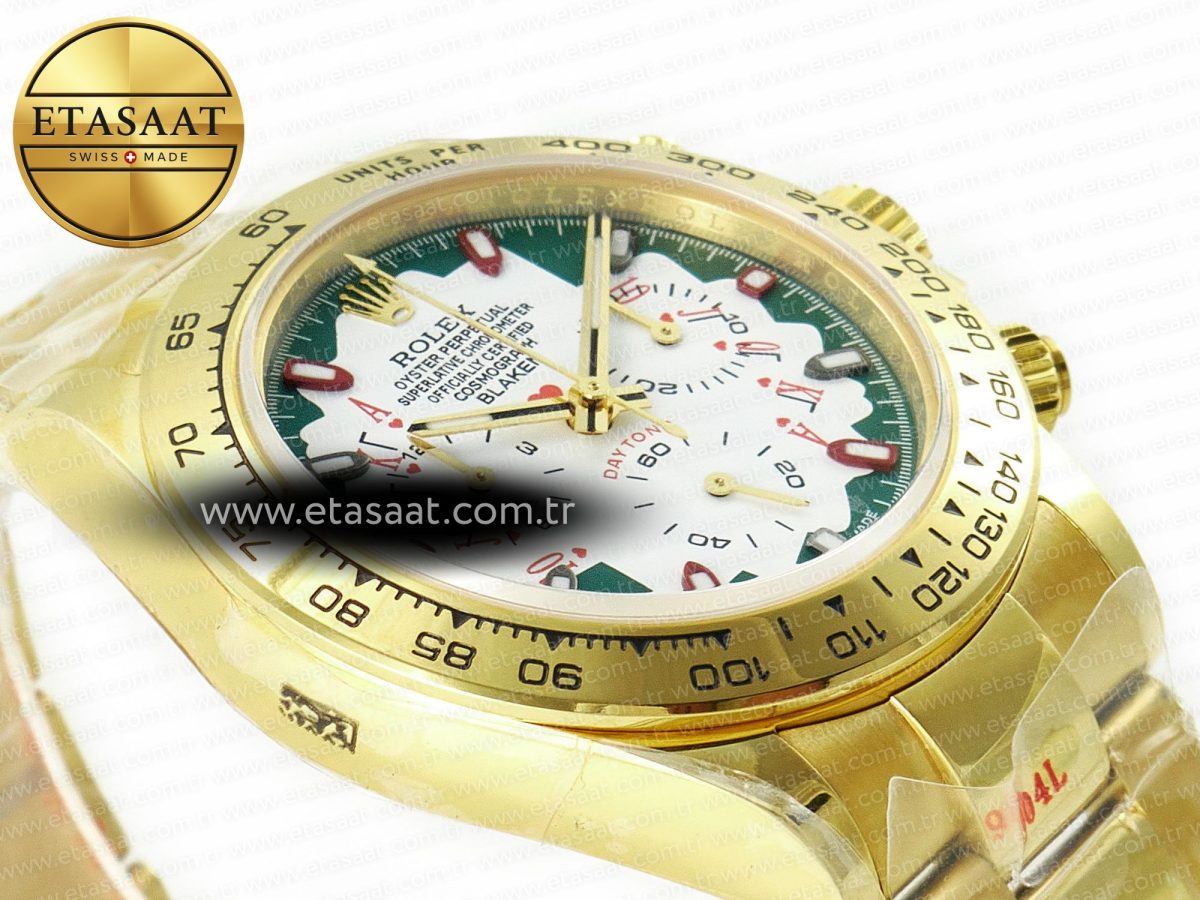Rolex Daytona YG Noob Best Edition Green/White Dial on YG Oyster Bracelet SA4130 - Görsel 7