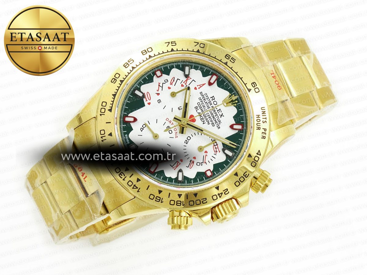 Rolex Daytona YG Noob Best Edition Green/White Dial on YG Oyster Bracelet SA4130 - Görsel 8