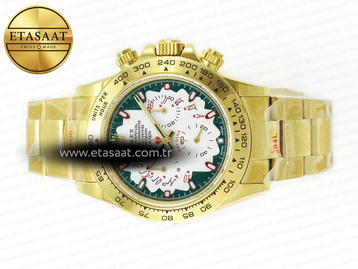 Rolex Daytona YG Noob Best Edition Green/White Dial on YG Oyster Bracelet SA4130 - Görsel 9