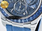 Rolex Daytona ZIF REMOULD White Carbon GETF Best Edition Blue Skeleton Dial Blue Diamonds Bezel on Blue Nylon Strap DD4802 - Görsel 12