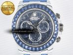 Rolex Daytona ZIF REMOULD White Carbon GETF Best Edition Blue Skeleton Dial Blue Diamonds Bezel on Blue Nylon Strap DD4802 - Görsel 4