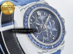 Rolex Daytona ZIF REMOULD White Carbon GETF Best Edition Blue Skeleton Dial Blue Diamonds Bezel on Blue Nylon Strap DD4802 - Görsel 5
