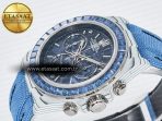 Rolex Daytona ZIF REMOULD White Carbon GETF Best Edition Blue Skeleton Dial Blue Diamonds Bezel on Blue Nylon Strap DD4802 - Görsel 6