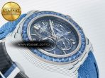 Rolex Daytona ZIF REMOULD White Carbon GETF Best Edition Blue Skeleton Dial Blue Diamonds Bezel on Blue Nylon Strap DD4802 - Görsel 7
