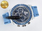 Rolex Daytona ZIF REMOULD White Carbon GETF Best Edition Blue Skeleton Dial Blue Diamonds Bezel on Blue Nylon Strap DD4802 - Görsel 8