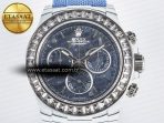 Rolex Daytona ZIF REMOULD White Carbon GETF Best Edition Blue Skeleton Dial Diamonds Bezel on Blue Nylon Strap DD4802 - Görsel 4