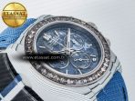 Rolex Daytona ZIF REMOULD White Carbon GETF Best Edition Blue Skeleton Dial Diamonds Bezel on Blue Nylon Strap DD4802 - Görsel 7