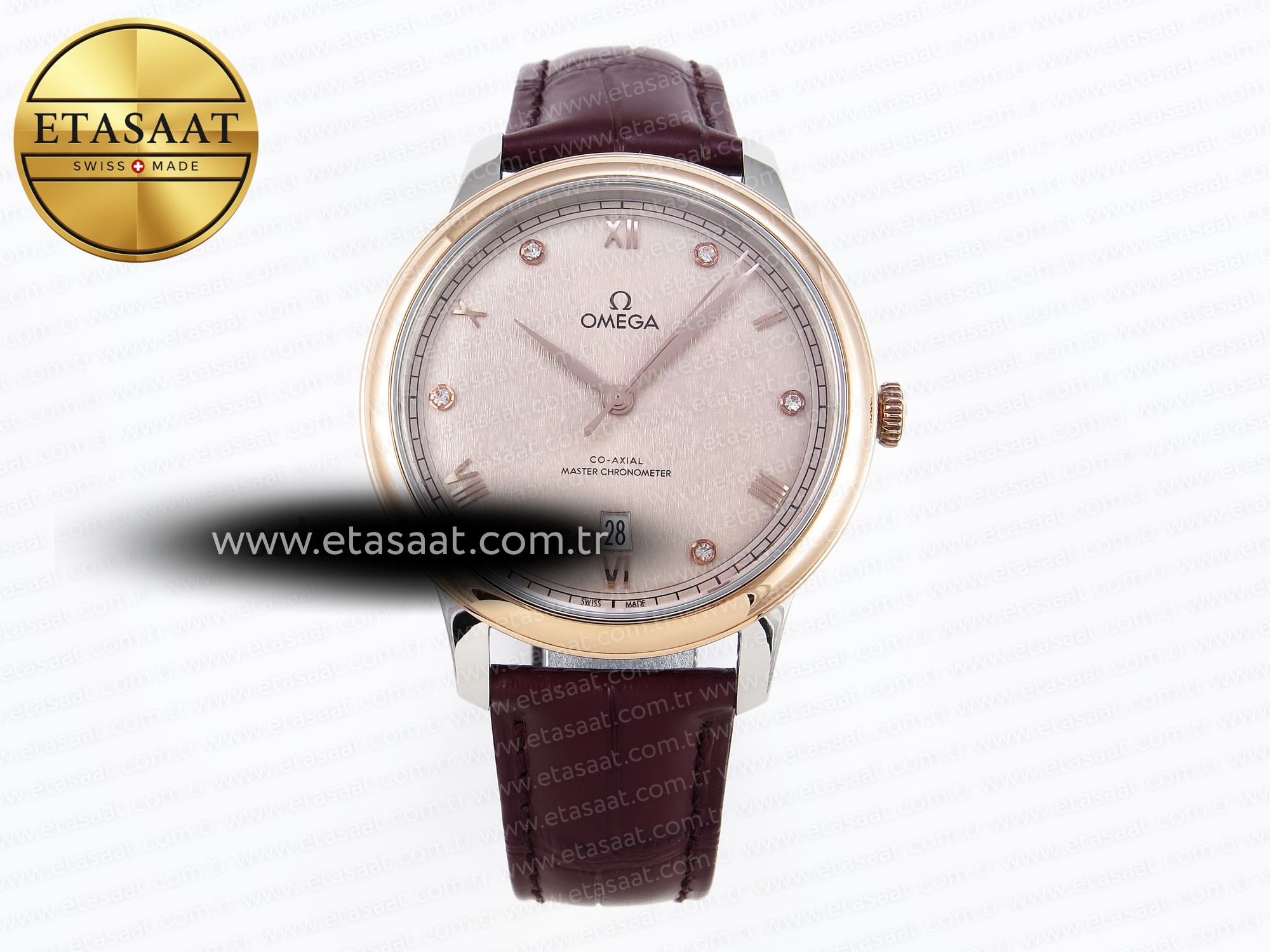 Omega De Ville Date Kahve Pırlantalı A8800 Eta Saat - 1:1 Süper Klon Replika Saat Omega De Ville Date Kahve Pırlantalı A8800 Eta Saat - 1:1 Süper Klon Replika Saat