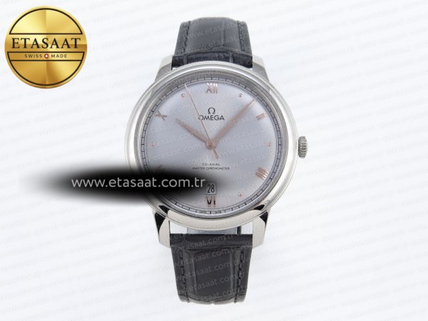Omega De Ville Gri Kadran Roma Rakamlı A8800 Eta Saat - 1:1 Süper Klon Replika Saat