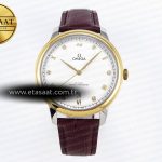Omega De Ville Date Beyaz Pırlantalı Kahve A8800 Eta Saat - Görsel 3 - 1:1 Süper Klon Saat
