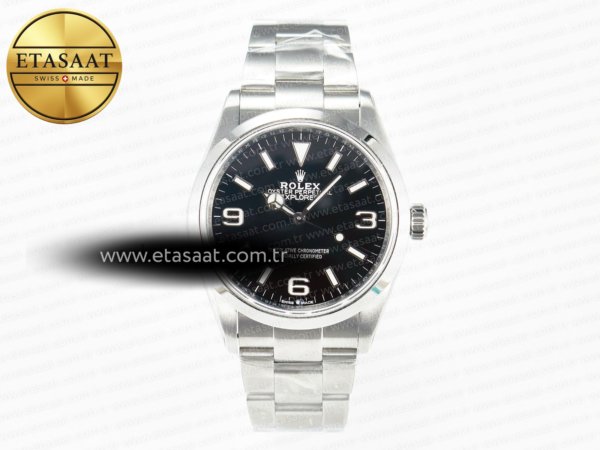 Rolex Explorer 36 KRF Siyah Kadran Bilezik PT5000 V2 Eta Saat - 1:1 Süper Klon Replika Saat