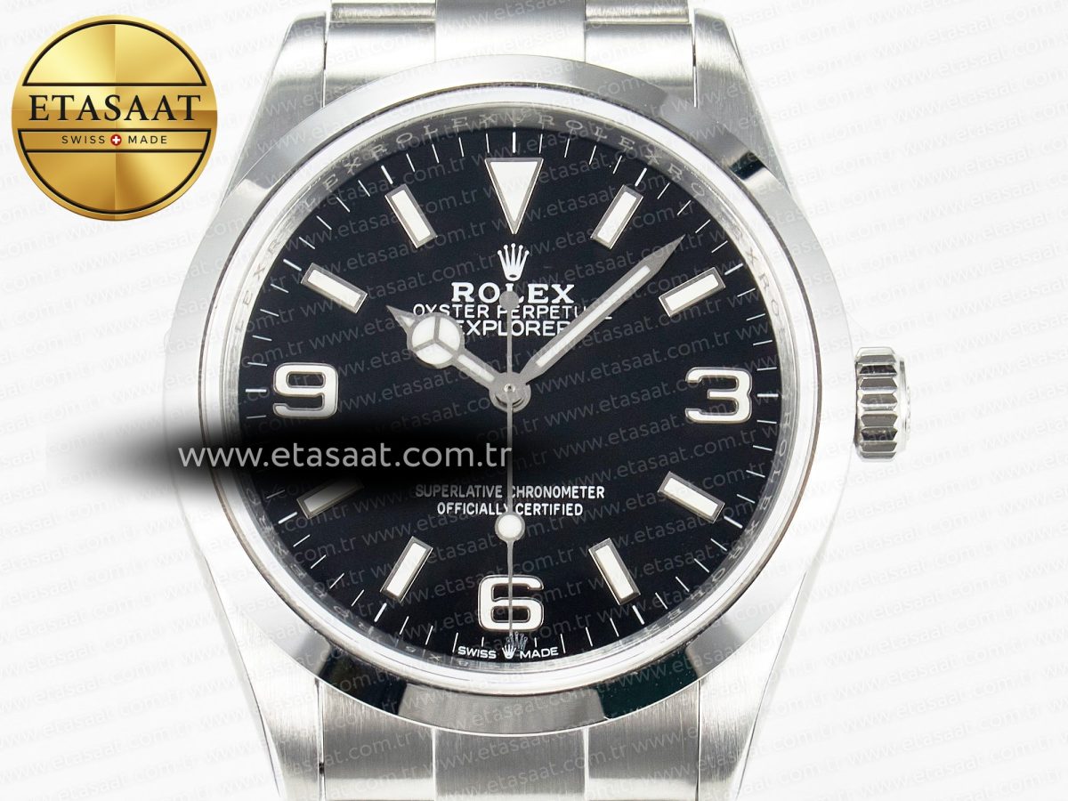 Rolex Explorer 36 904L Steel KRF 1:1 Best Edition Black Dial on SS Bracelet SW200 V2 - Görsel 4