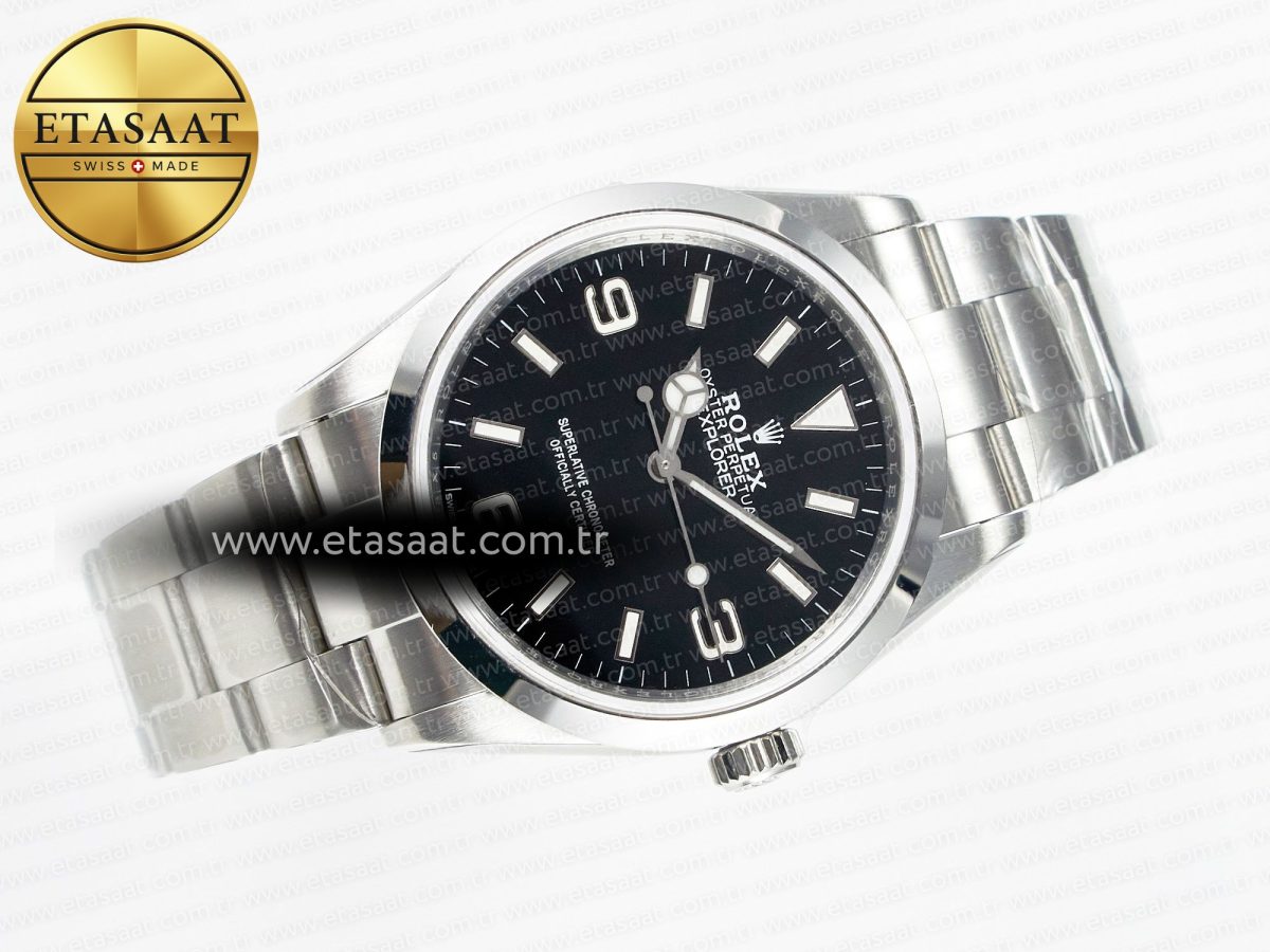 Rolex Explorer 36 904L Steel KRF 1:1 Best Edition Black Dial on SS Bracelet SW200 V2 - Görsel 8