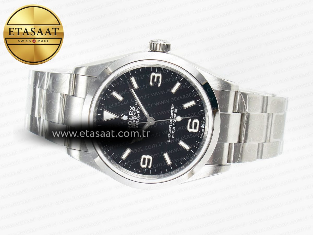Rolex Explorer 36 904L Steel KRF 1:1 Best Edition Black Dial on SS Bracelet SW200 V2 - Görsel 9