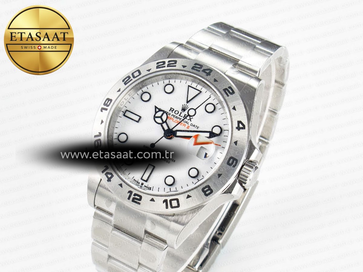 Rolex Explorer II 42mm 226570 904L SS Clean 1:1 Best Edition White Dial on Bracelet DD3285 CHS - Görsel 1