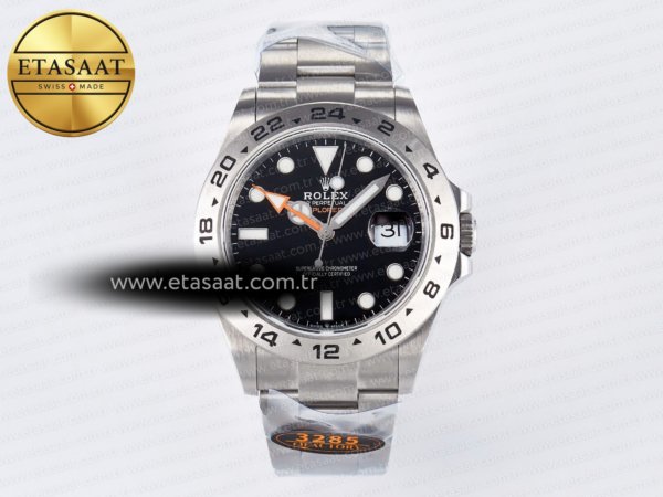 Rolex Explorer II 42mm 226570 904L Siyah Kadran SH3285-2 Eta Saat - 1:1 Süper Klon Replika Saat