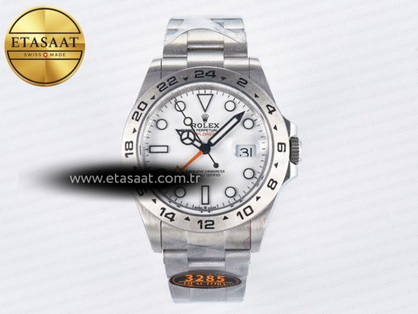 Rolex Explorer II 42mm 226570 904L Beyaz Kadran SH3285-2 Eta Saat - 1:1 Süper Klon Replika Saat