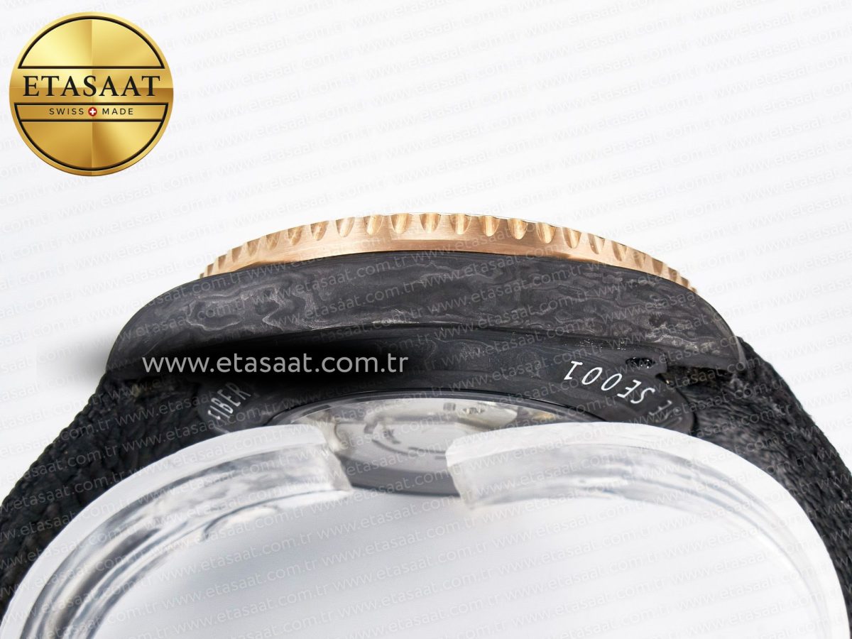 Rolex GMT Carbon DIWF Best Edition Black Carbon Dial Markers on Black Nylon Strap SA3186 - Görsel 14