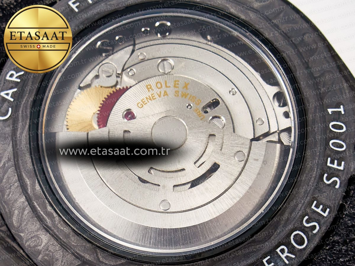 Rolex GMT Carbon DIWF Best Edition Black Carbon Dial Markers on Black Nylon Strap SA3186 - Görsel 18