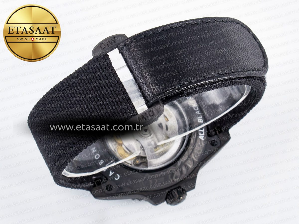 Rolex GMT Carbon DIWF Best Edition Black Carbon Dial SS Markers on Black Nylon Strap SA3285 - Görsel 16