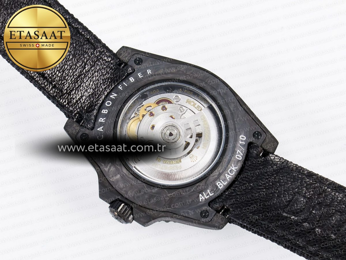 Rolex GMT Carbon DIWF Best Edition Black Carbon Dial SS Markers on Black Nylon Strap SA3285 - Görsel 17