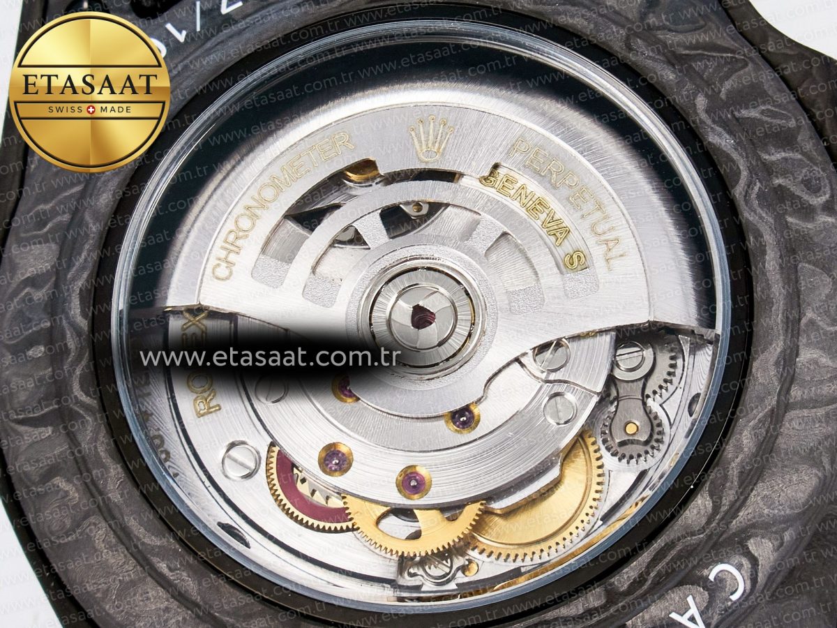 Rolex GMT Carbon DIWF Best Edition Black Carbon Dial SS Markers on Black Nylon Strap SA3285 - Görsel 18