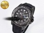 Rolex GMT Carbon DIWF Best Edition Black Carbon Dial SS Markers on Black Nylon Strap SA3285 - Görsel 2