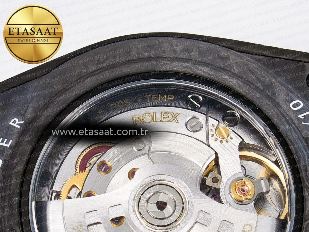 Rolex GMT Carbon DIWF Best Edition Black Carbon Dial SS Markers on Black Nylon Strap SA3285 - Görsel 20