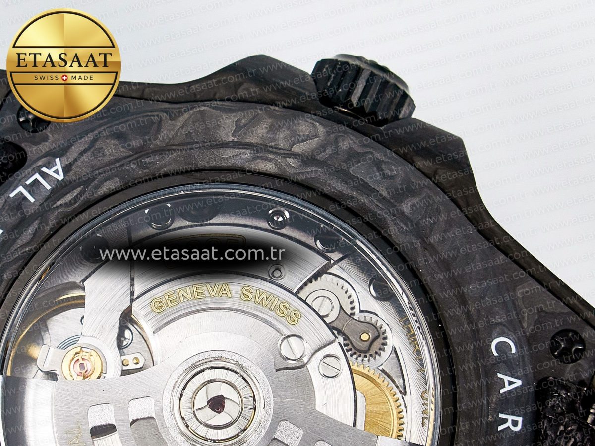 Rolex GMT Carbon DIWF Best Edition Black Carbon Dial SS Markers on Black Nylon Strap SA3285 - Görsel 22