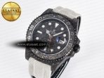 Rolex GMT Carbon Best Edition Black Carbon Dial Markers on White Nylon Strap SA3285