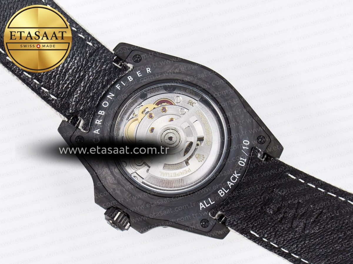 Rolex GMT Carbon Best Edition Black Carbon Dial Markers on White Nylon Strap SA3285 - Görsel 17