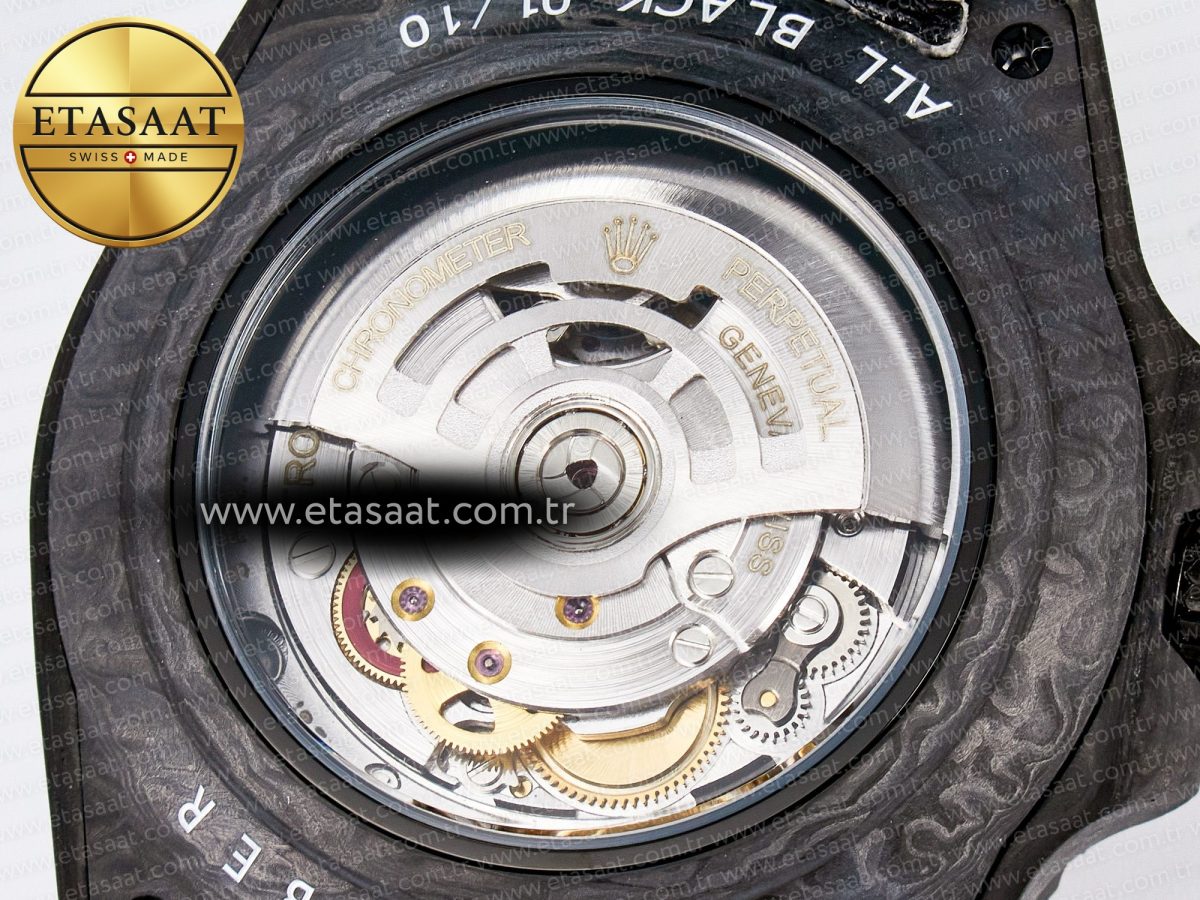 Rolex GMT Carbon Best Edition Black Carbon Dial Markers on White Nylon Strap SA3285 - Görsel 18