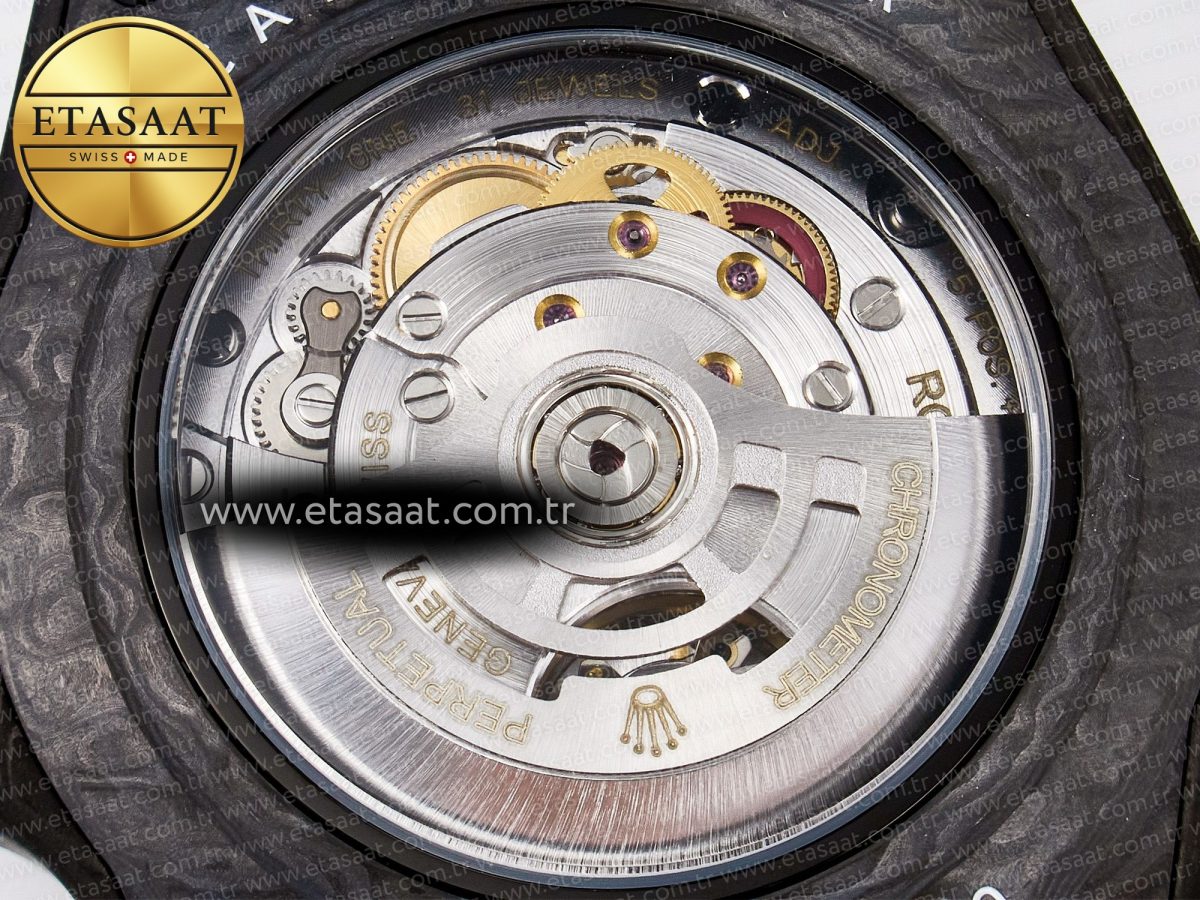 Rolex GMT Carbon Best Edition Black Carbon Dial Markers on White Nylon Strap SA3285 - Görsel 19