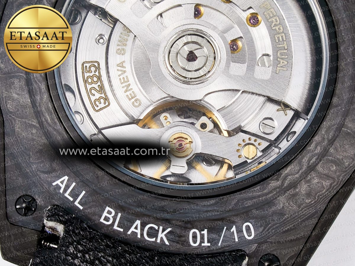 Rolex GMT Carbon Best Edition Black Carbon Dial Markers on White Nylon Strap SA3285 - Görsel 20