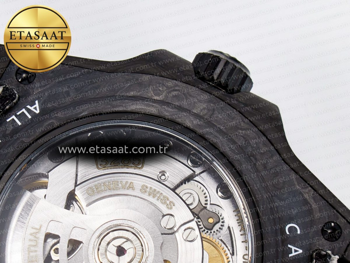 Rolex GMT Carbon Best Edition Black Carbon Dial Markers on White Nylon Strap SA3285 - Görsel 21