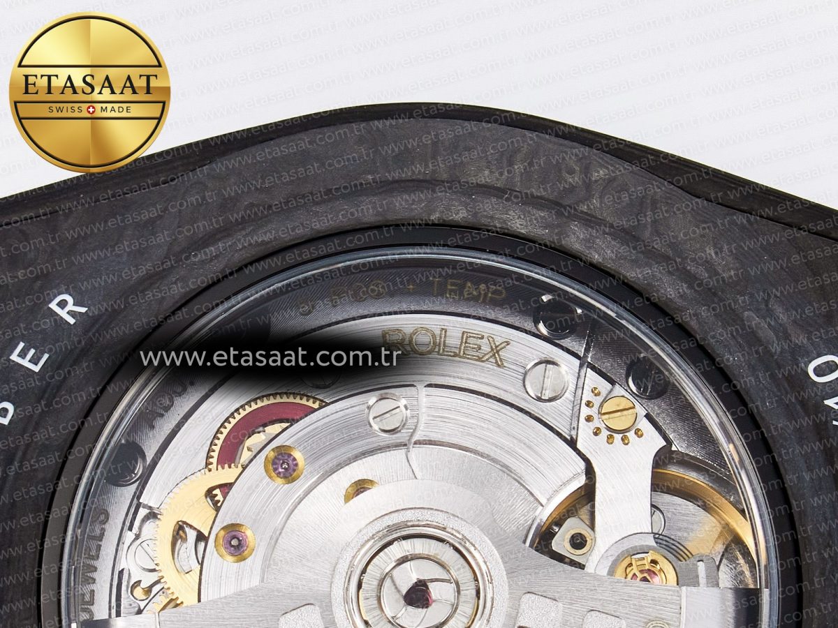 Rolex GMT Carbon Best Edition Black Carbon Dial Markers on White Nylon Strap SA3285 - Görsel 22
