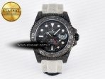 Rolex GMT Carbon Best Edition Black Carbon Dial Markers on White Nylon Strap SA3285 - Görsel 3
