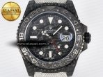 Rolex GMT Carbon Best Edition Black Carbon Dial Markers on White Nylon Strap SA3285 - Görsel 4