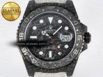 Rolex GMT Carbon Best Edition Black Carbon Dial Markers on White Nylon Strap SA3285 - Görsel 4