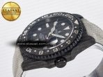 Rolex GMT Carbon Best Edition Black Carbon Dial Markers on White Nylon Strap SA3285 - Görsel 6