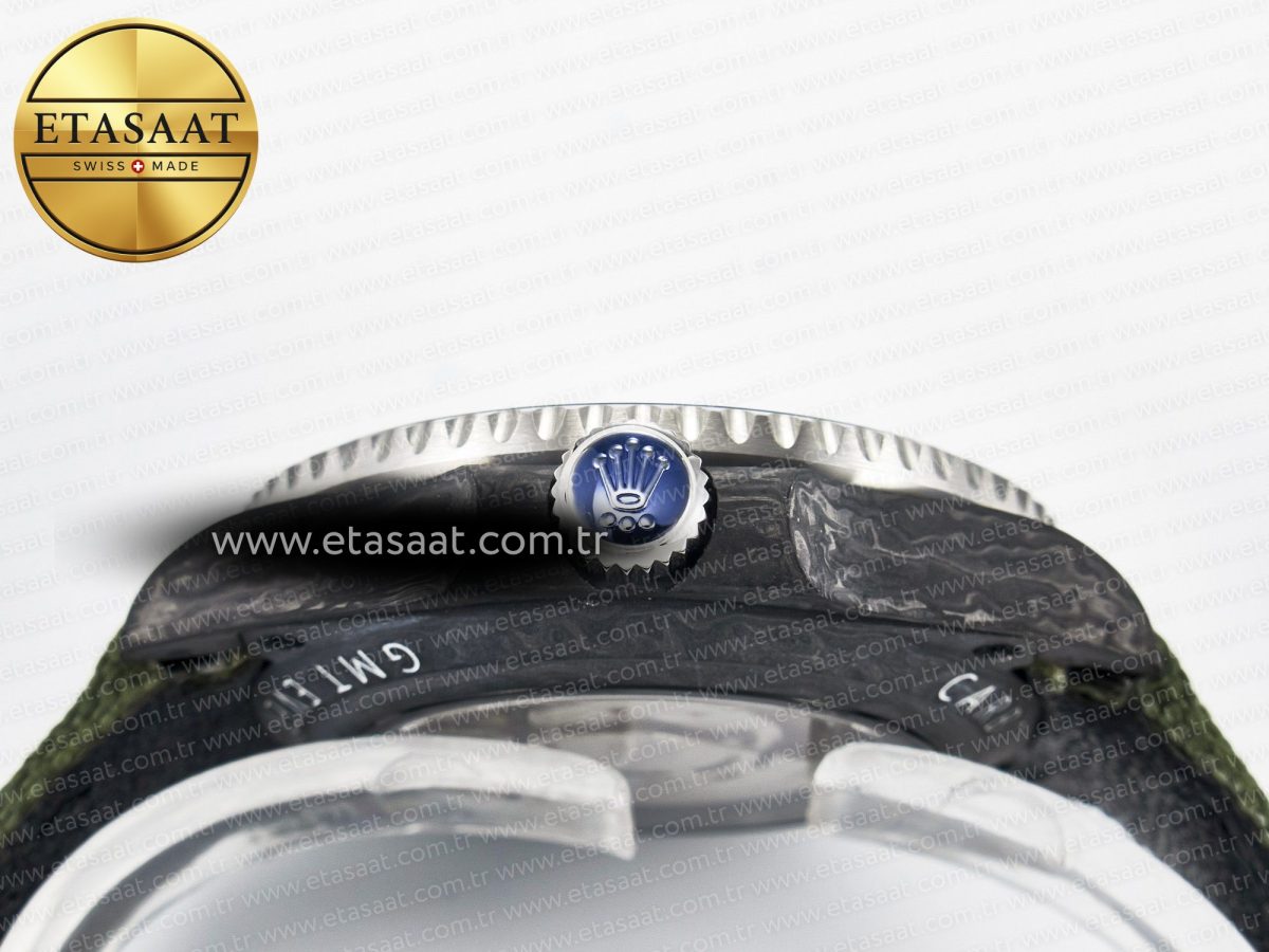 Rolex GMT Carbon DIWF Best Edition Green Arabic Dial on Green Nylon Strap SA3186 - Görsel 15