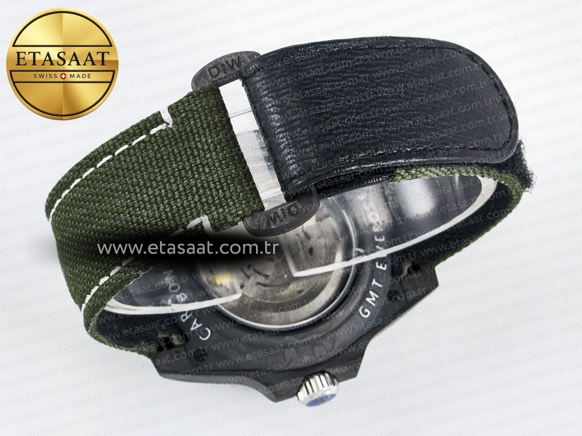 Rolex GMT Carbon DIWF Best Edition Green Arabic Dial on Green Nylon Strap SA3186 - Görsel 16