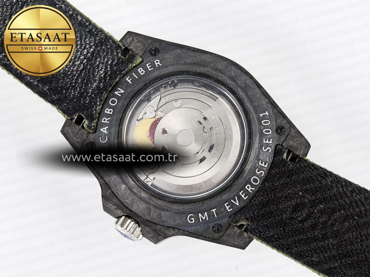 Rolex GMT Carbon DIWF Best Edition Green Arabic Dial on Green Nylon Strap SA3186 - Görsel 17