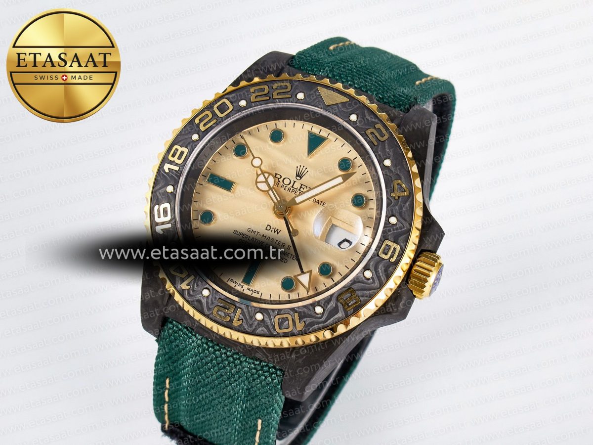 Rolex GMT Carbon DIWF Best Edition Yellow Dial on Green Nylon Strap SA3285 - Görsel 2
