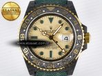 Rolex GMT Carbon DIWF Best Edition Yellow Dial on Green Nylon Strap SA3285 - Görsel 4
