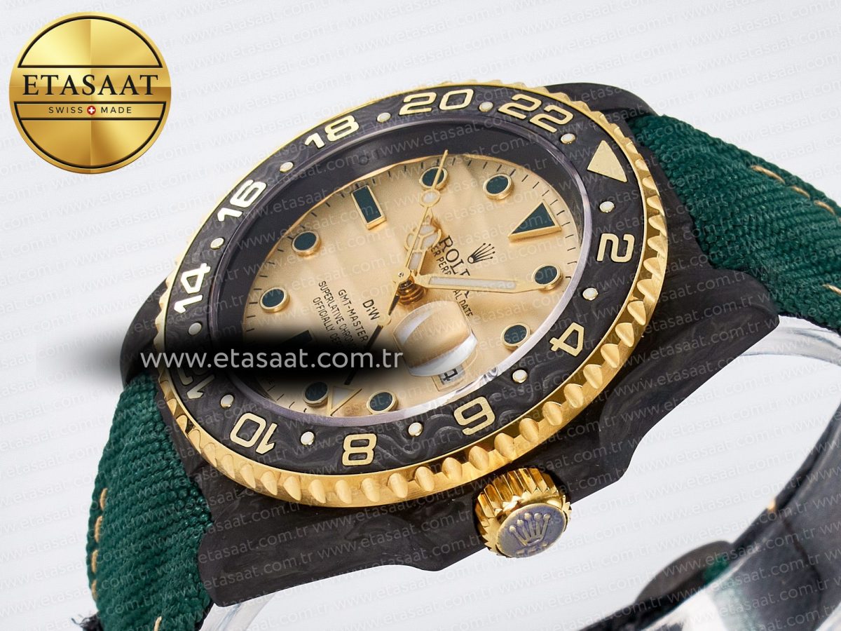 Rolex GMT Carbon DIWF Best Edition Yellow Dial on Green Nylon Strap SA3285 - Görsel 6